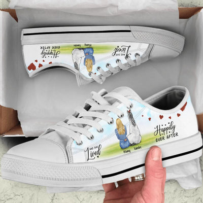 Personalized Horse Dog Mom Sneakers - Girl With Up to 3 Horses/Dogs - Best Gift For Horse & Dog Lover - And She Lived Happily Ever After - 9AGKN2