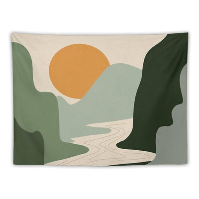 Abstract Sunset Painting 7.2 Tapestry