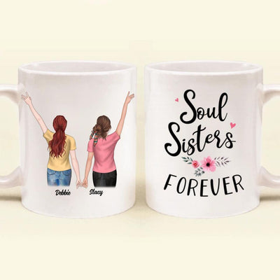 Personalized Best Friend Gifts Coffee Mug - 2 Besties - Soul Sisters Forever