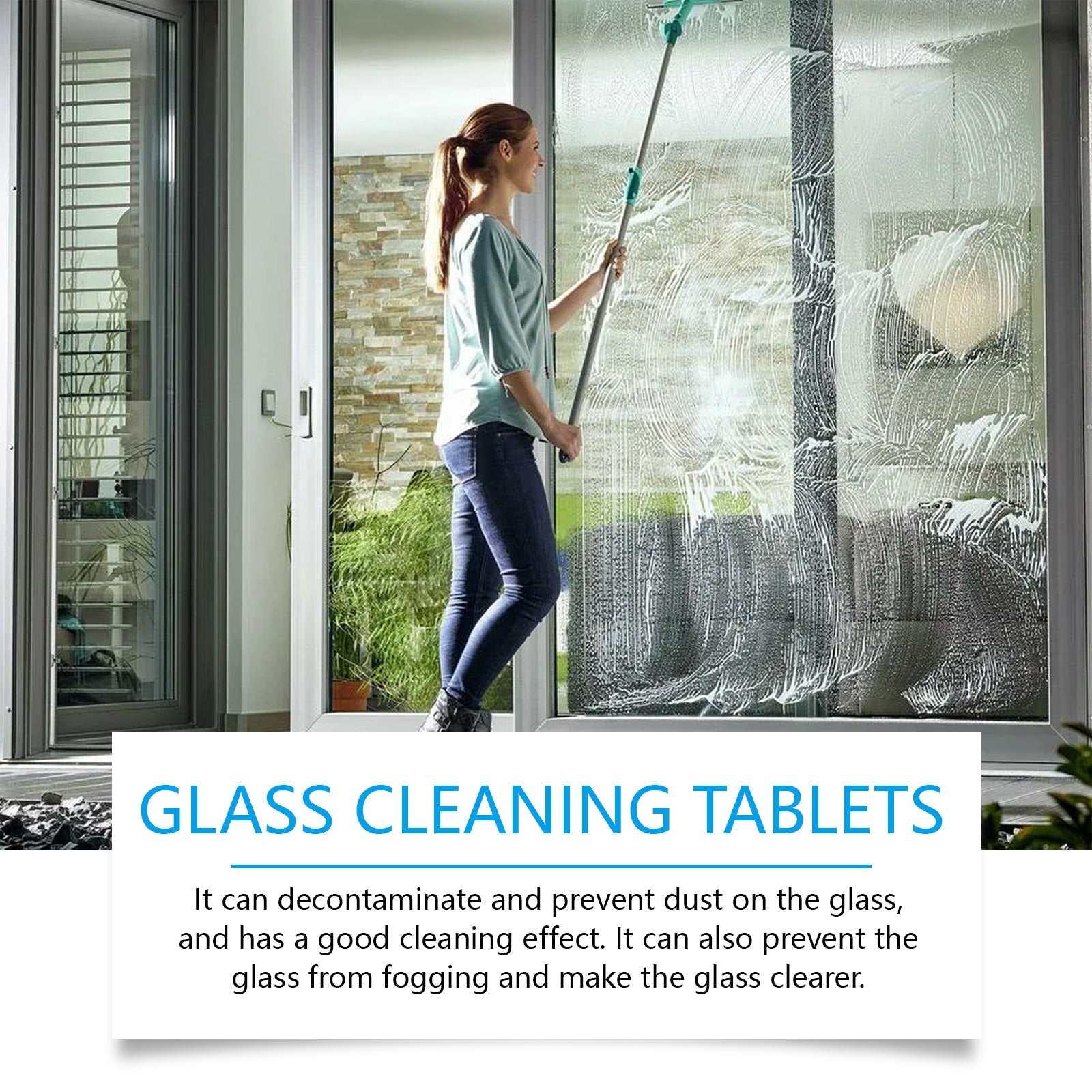 Glass Cleaning Effervescent Sheet, Door And Window Glass Scale Dust Stubborn Stains Clean Mirror Transparent