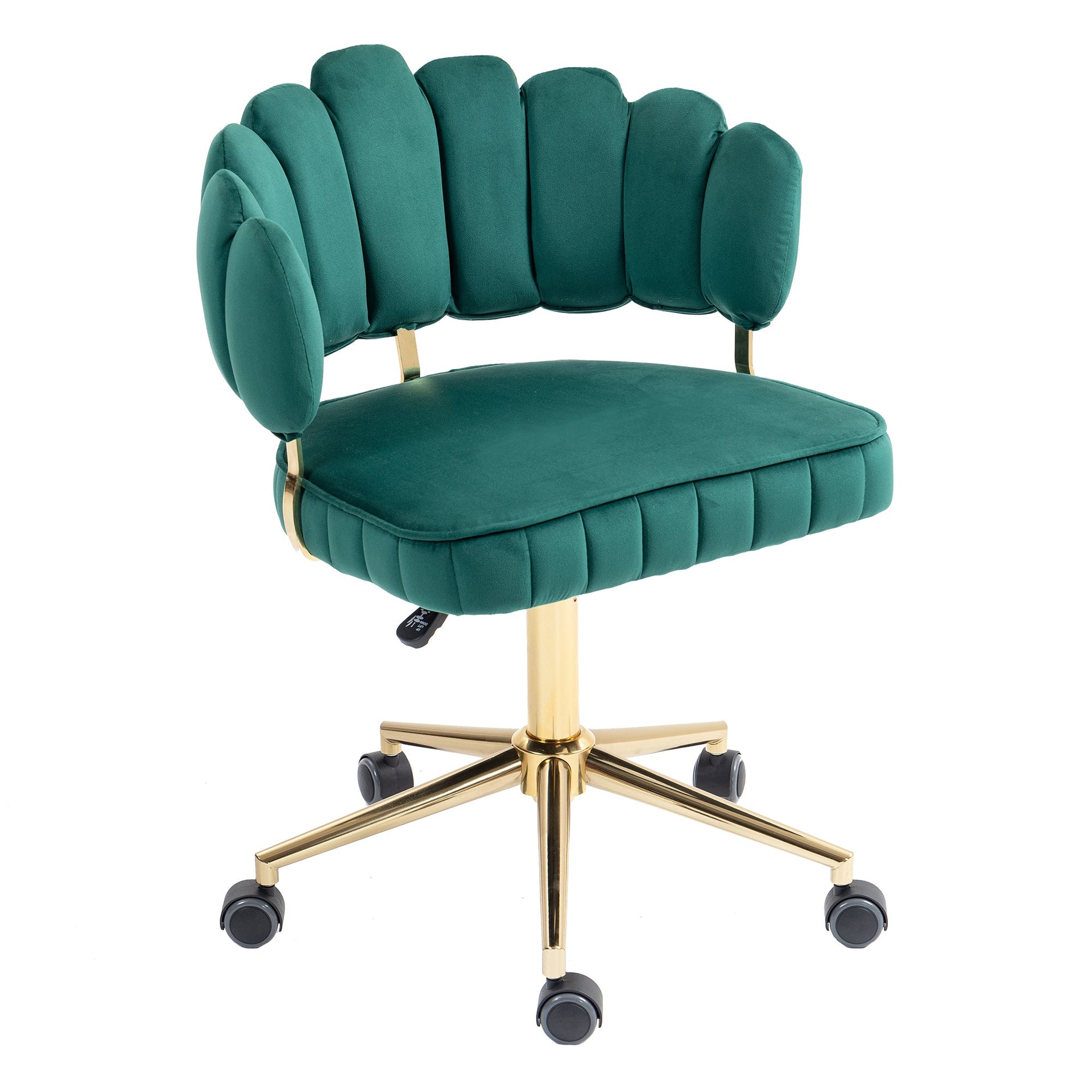 Velvet Home Office Desk Chair, Modern Cute Computer Chair, Wheels Swivel Height Adjustable Swivel Task Chair for Home Office (Emerald Velvet)