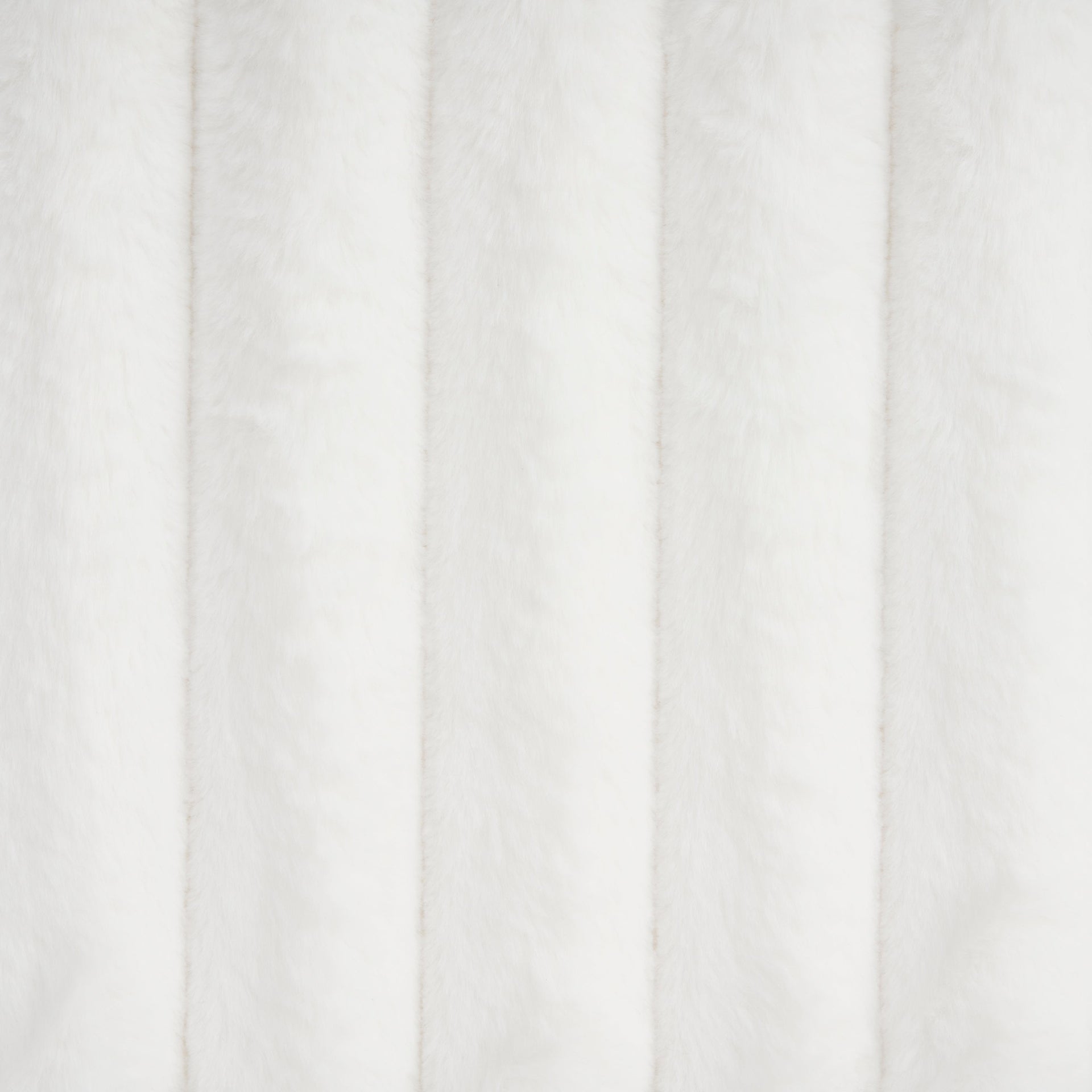 Sleek White Boucle Upholstered Bed with Wavy Headboard & Vertical Stitching, Queen
