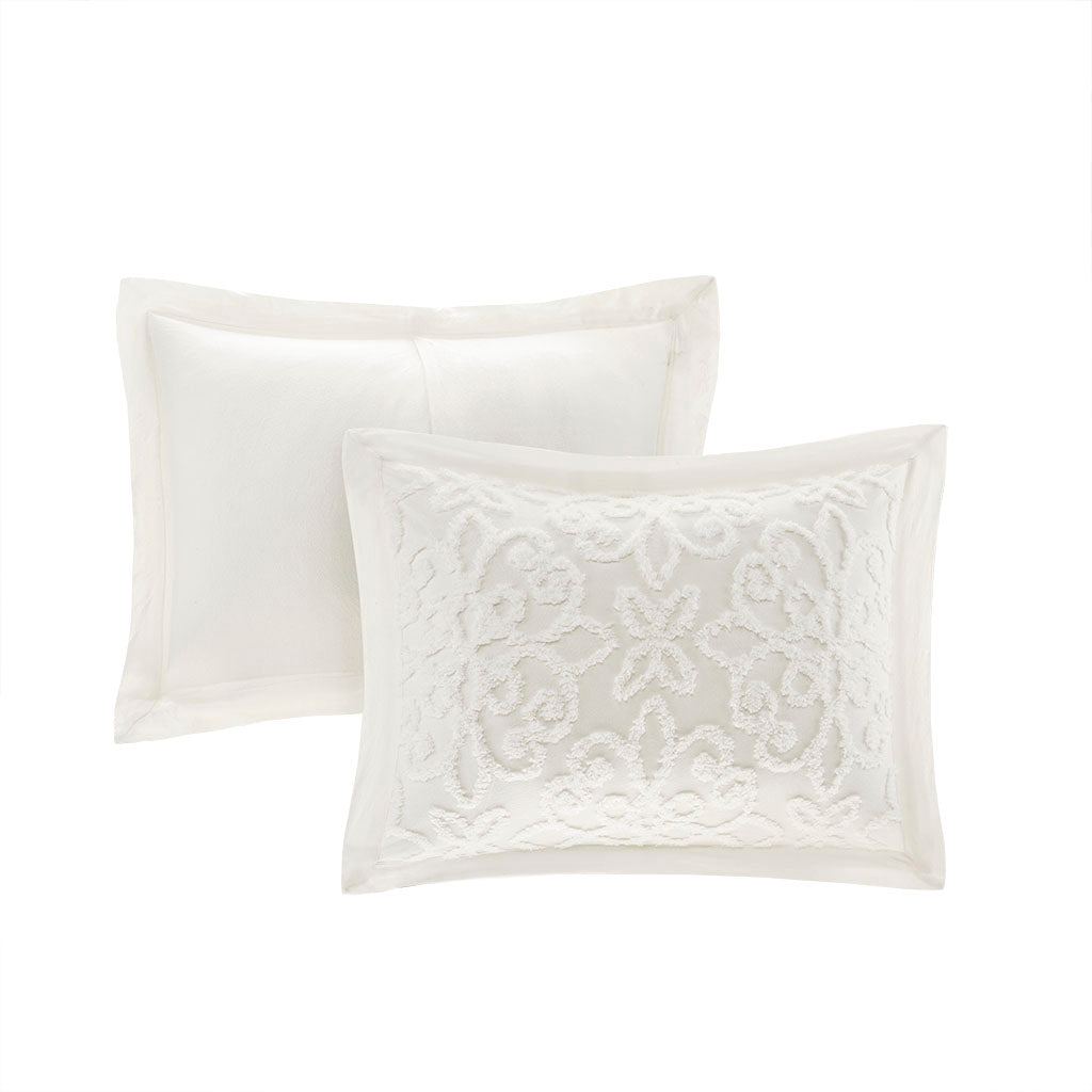 Sabrina 3 Piece Tufted Cotton Chenille Bedspread Set - Off White