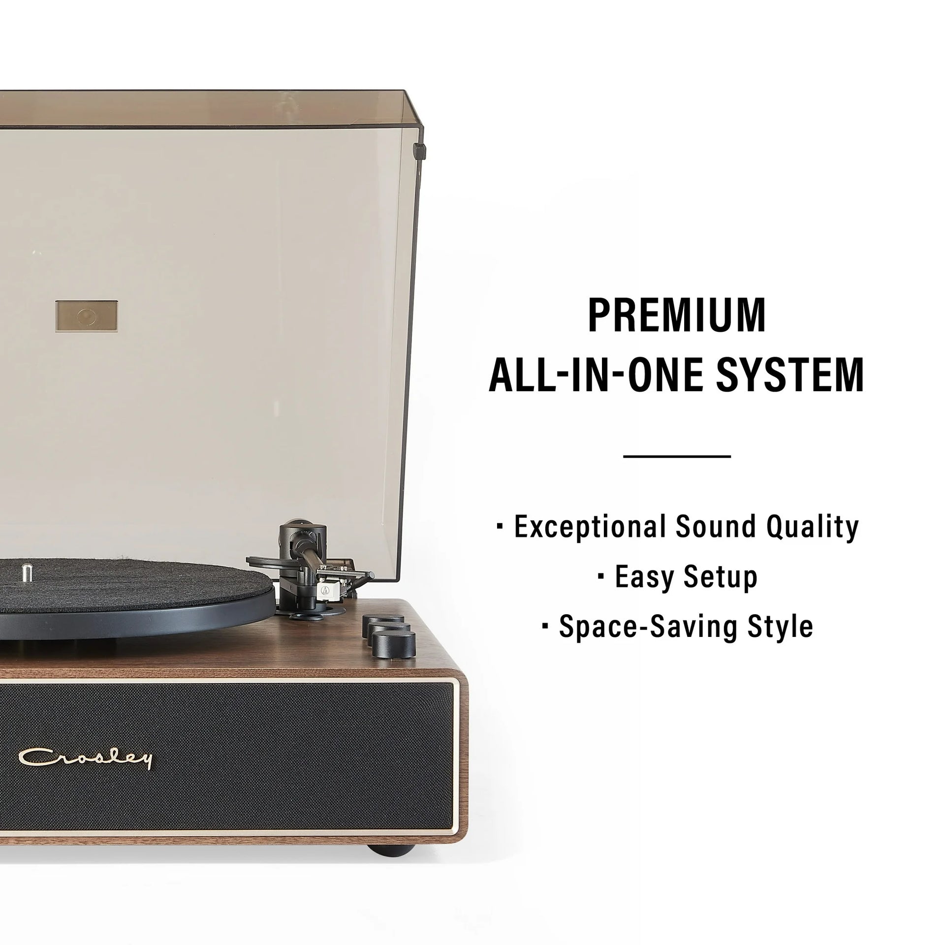 Crosley Stave Record Player - Walnut/Gold