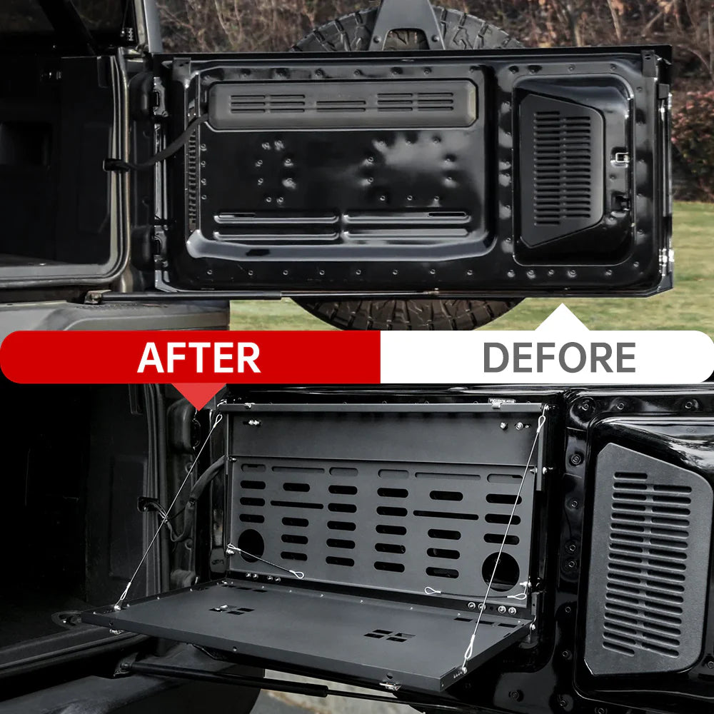 Tailgate Table & MOLLE Panel For Ford Bronco(2021-2024) - 2-Tier Camping Rack