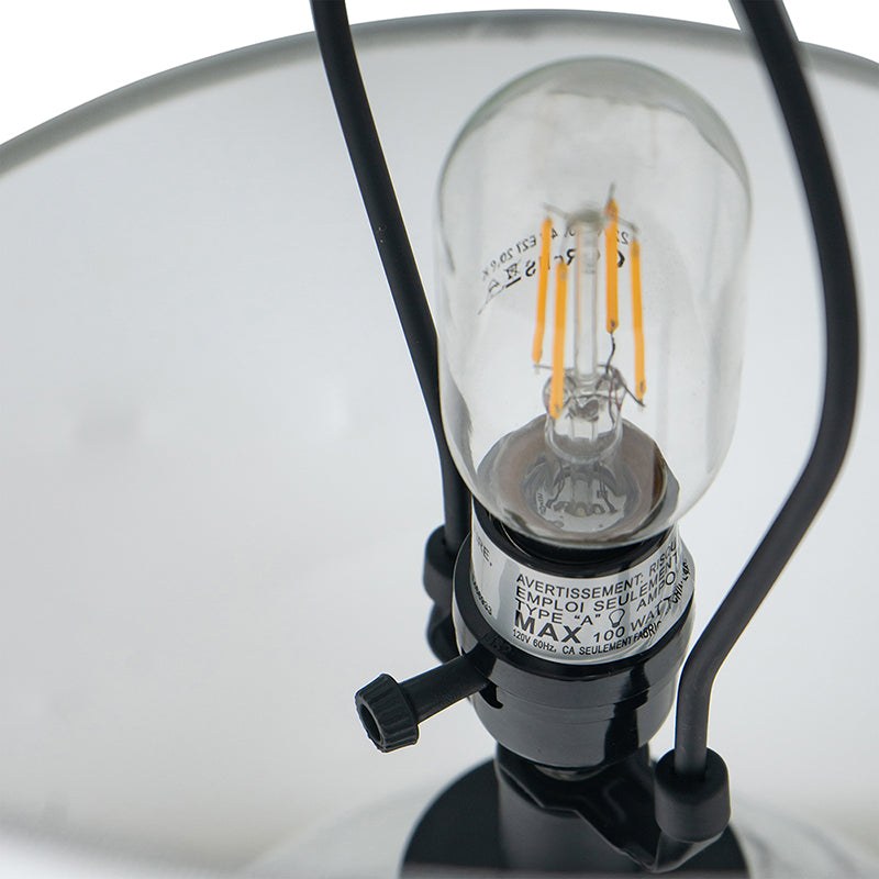 14x14x23' White And Grey Glass Table Lamp