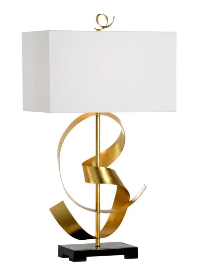 Antique Gold Ribbon Twirl Table Lamp