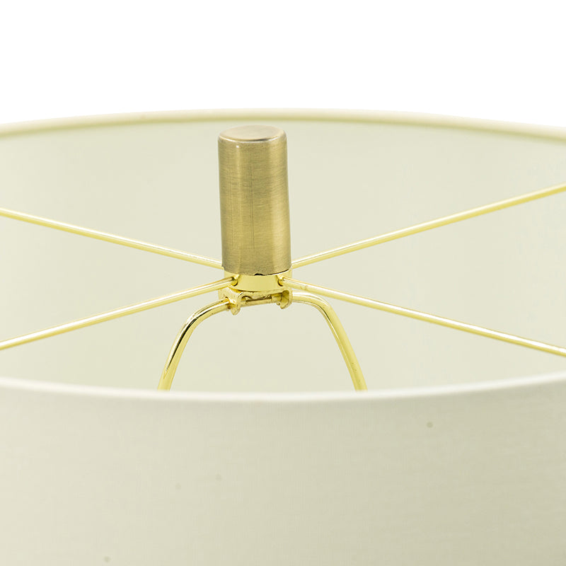 16x16x35' Gold Mirrored Glass Table Lamp with White Fabric Shade