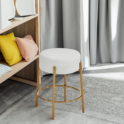 24 inch high circular bar stool, set of two - modern cushioned dining stool - including sturdy hardware support legs