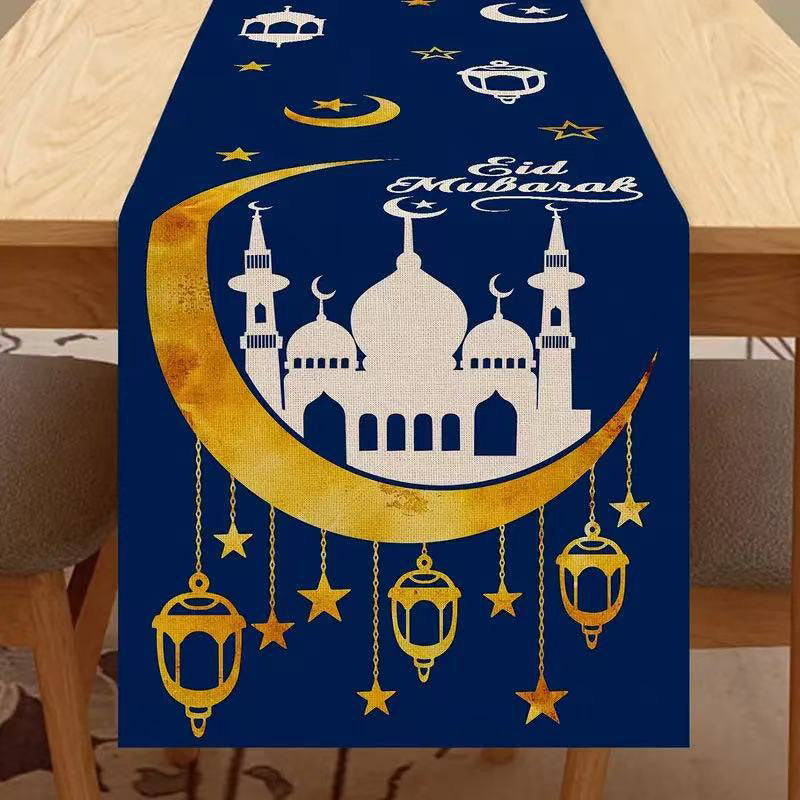Printed Moon Castle House Tablecloth Home Decoration Party Festival Atmosphere Table Flag