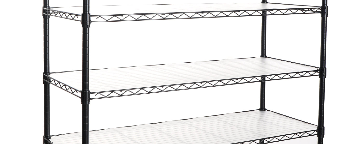 7 Tier Wire Shelving Unit 2450 LBS NSF Height Adjustable Metal Garage Storage Shelves with Wheels Black