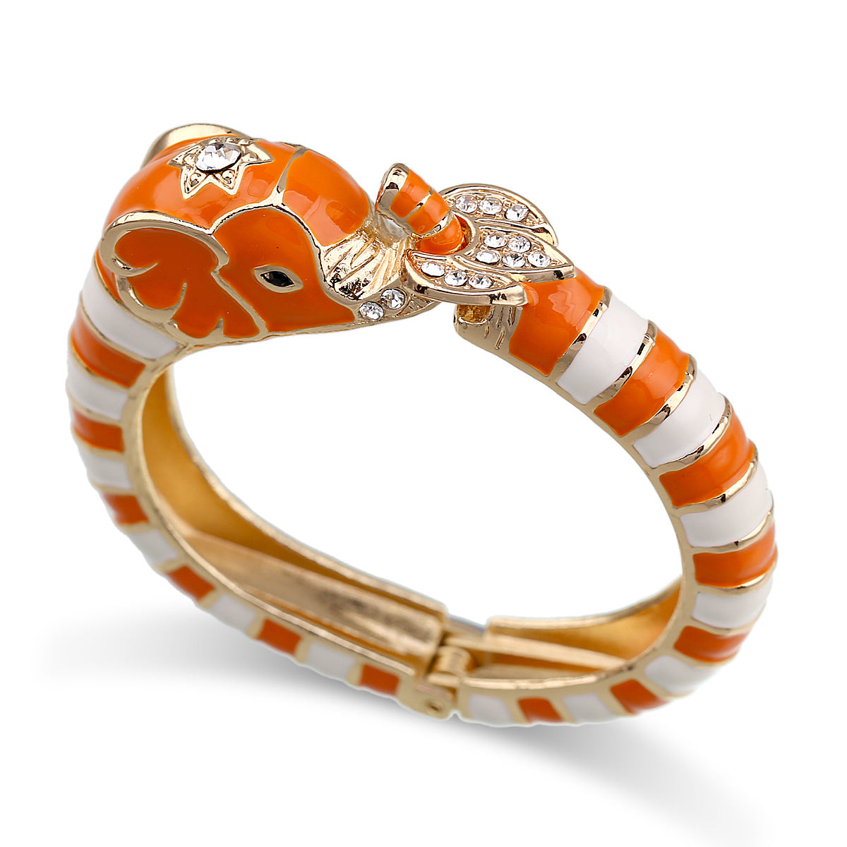 European and American fashion jewelry elephant enamel oil drip alloy open bracelet