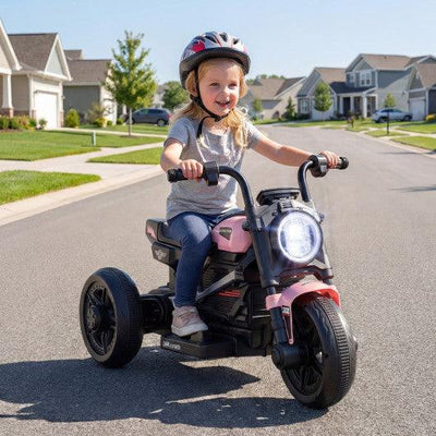 6V Kids Electric Motorcycle with LED Headlight and Music for Toddlers Aged 3-5-Pink