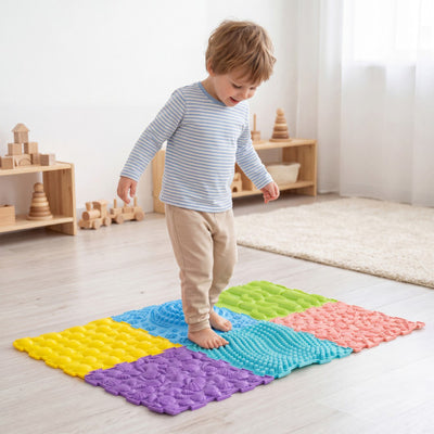 6 PCS Interlocking Sensory Mats with Rich Colors for Kids Adults-Color