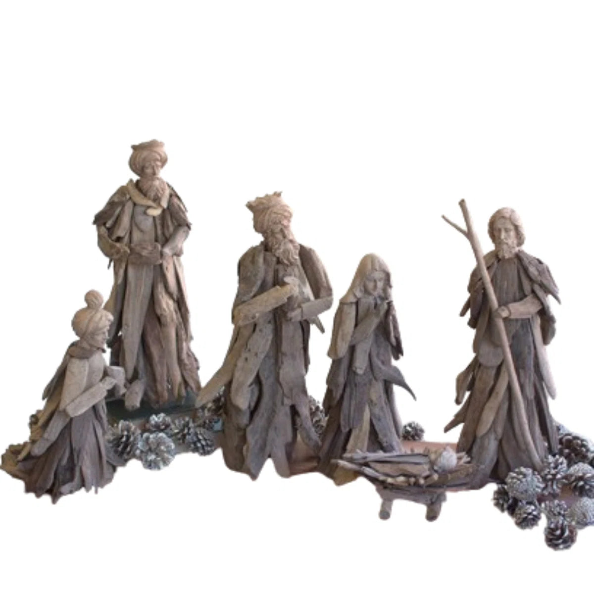 Set of 6 Driftwood Nativity Set