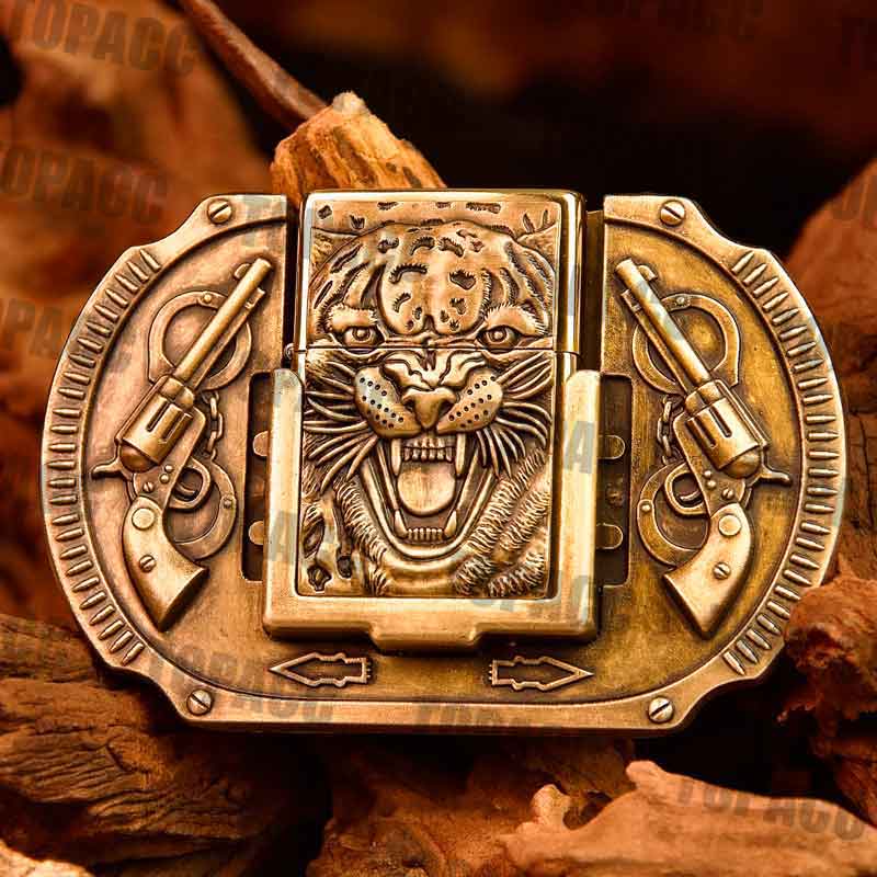 Western Metal Lighter Belt Buckle