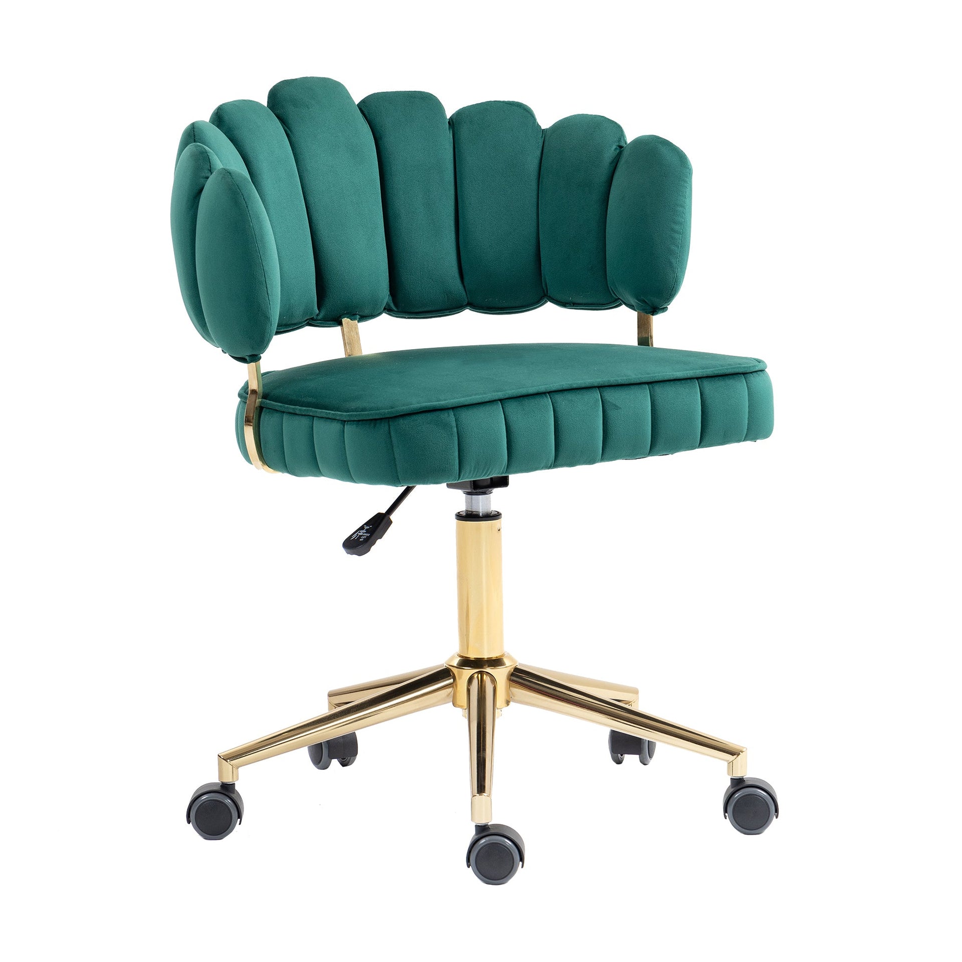 Velvet Home Office Desk Chair, Modern Cute Computer Chair, Wheels Swivel Height Adjustable Swivel Task Chair for Home Office (Emerald Velvet)