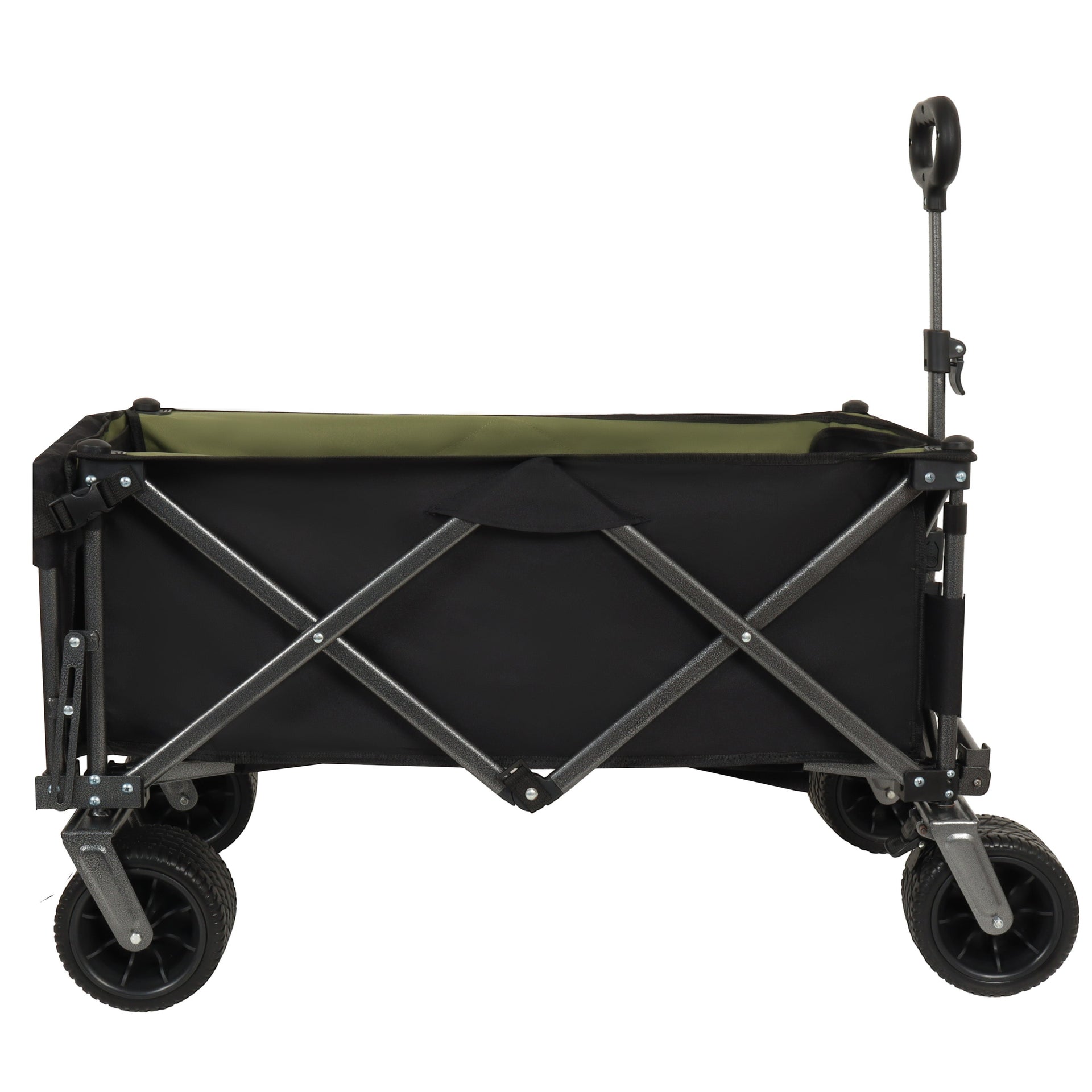 Collapsible Folding Wagon 300L,49' Extra Long Collapsible Wagon with Tailgate, All-Terrain 7'x 4' Big Wheels,Beach Wagon Cart Heavy Duty 400LBS Foldable Foldable Beach Wagon for Garden Sports Camping