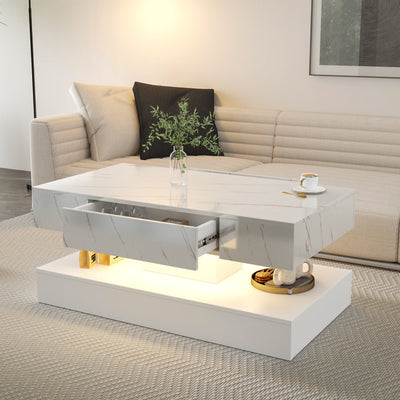 Modern LED Coffee Table with Ambient Lighting for Living Room Contemporary Furniture
