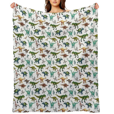 Dino-Mite Dreams for Kids Trendy Dinosaur Pattern Unique Gift Idea. Throw Blanket