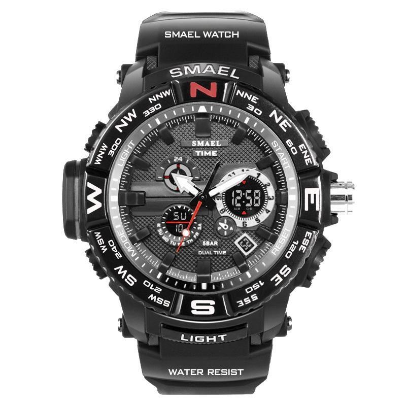 New Luxury Sport Watch With Dual Display LED Digital Analog Electronic Quartz Display and Waterproof 30M protection