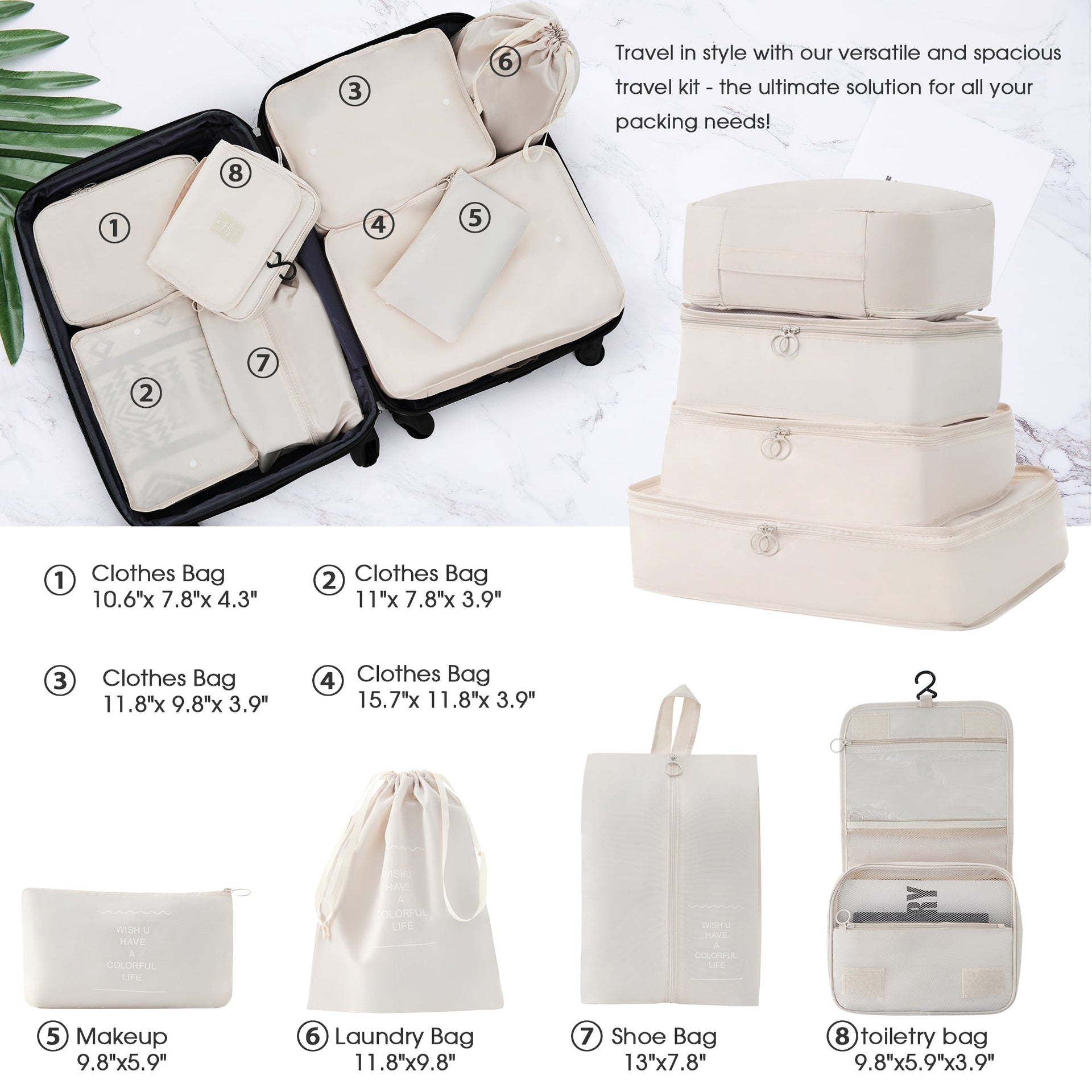 Hardshell Luggage Sets 4 pcs + Bag Spinner Suitcase with TSA Lock Lightweight-16'+20'+24'+28' Luggages
