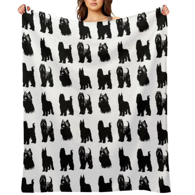Briard Black Silhouettes Multi-functional Throw Blanket