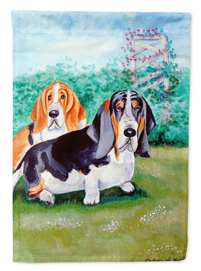 Basset Hound Double Trouble Garden Flag – Decorative Outdoor Yard Flag