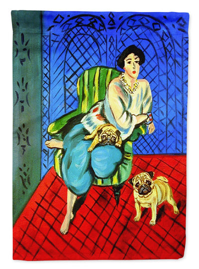 Lady with her Pug Garden Flag – Decorative Outdoor Yard Flag