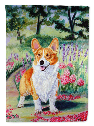 Corgi Springtime in the Garden Garden Flag – Decorative Outdoor Yard Flag