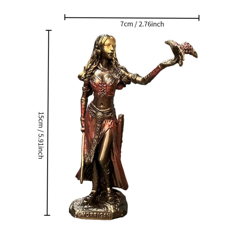 Goddess holding eagle statue, resin ornament, home crafts, mythology, European and American decoration