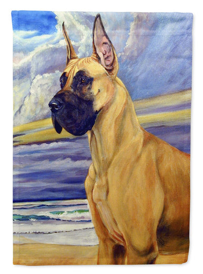 Fawn Great Dane at the beach Garden Flag – Decorative Outdoor Yard Flag