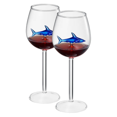 Shark-Inspired Wine Glasses Set of 2 – 13oz