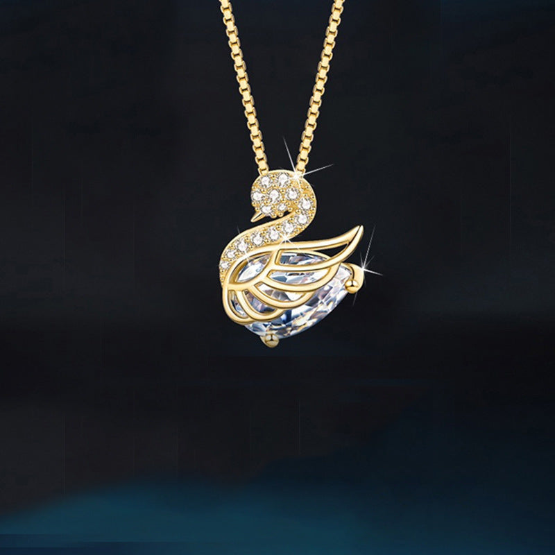 swan necklace women's light luxury high-end temperament collarbone chain TikTok same fashion versatile accessories