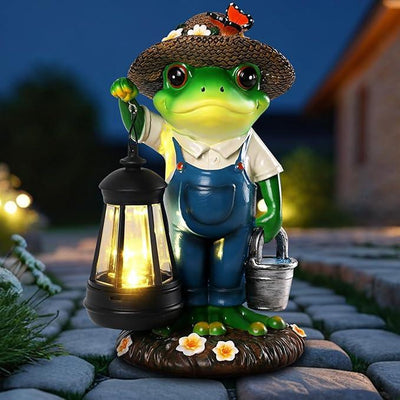 Solar Garden Decor - Frog Statues with Lantern 9