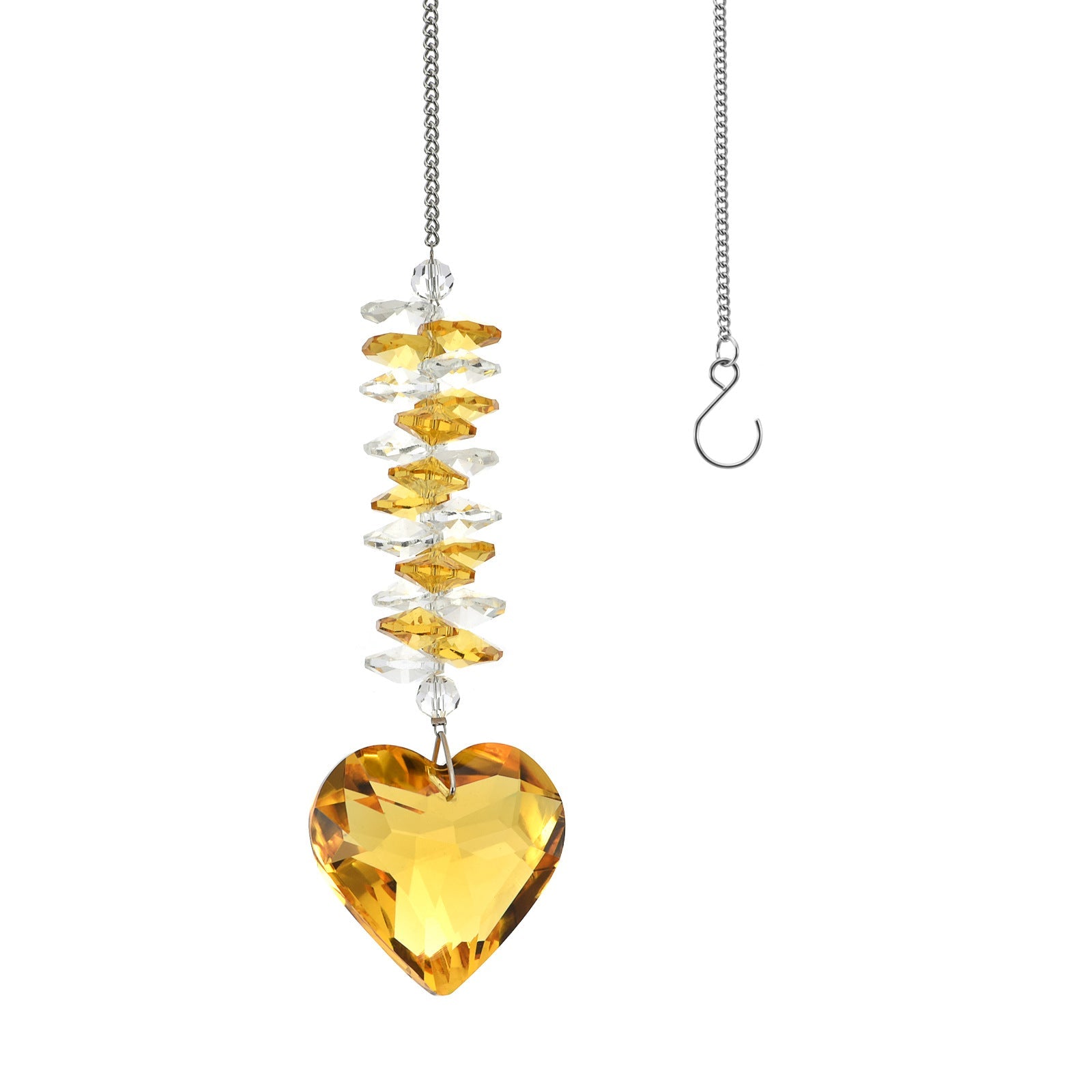 Crystal sun catcher pendant wholesale peach heart love prism living room garden decoration hanging sunshine