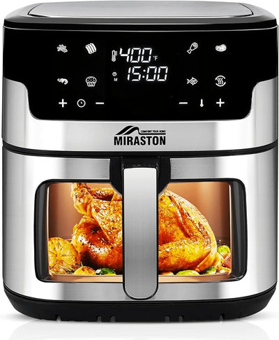 8.5QT Air Fryer, Family Size Digital Air Fryers, Nonstick Square Basket, Smart Touchscreen with 8-Preset, Air Frying, Reheat Leftovers, Party Food, Fast Cooking, Dishwasher-Safe, for Kitchen