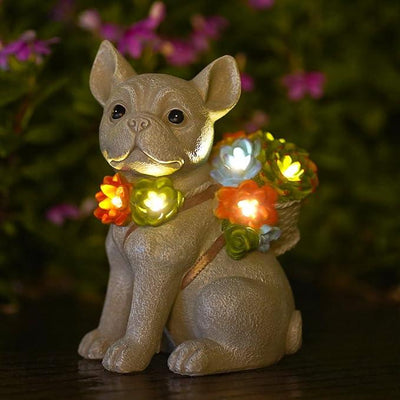 Garden Outdoor Decor Statues: Figurine with Solar Light Decorations Ornaments Patio Art Balcony - Birthday Gifts for mom Grandma Women