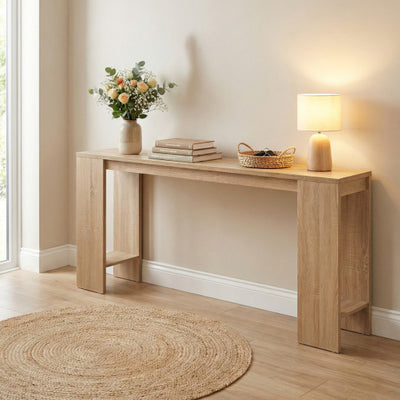 71 Inches Long Console Table with Storage for Hallway-Natural