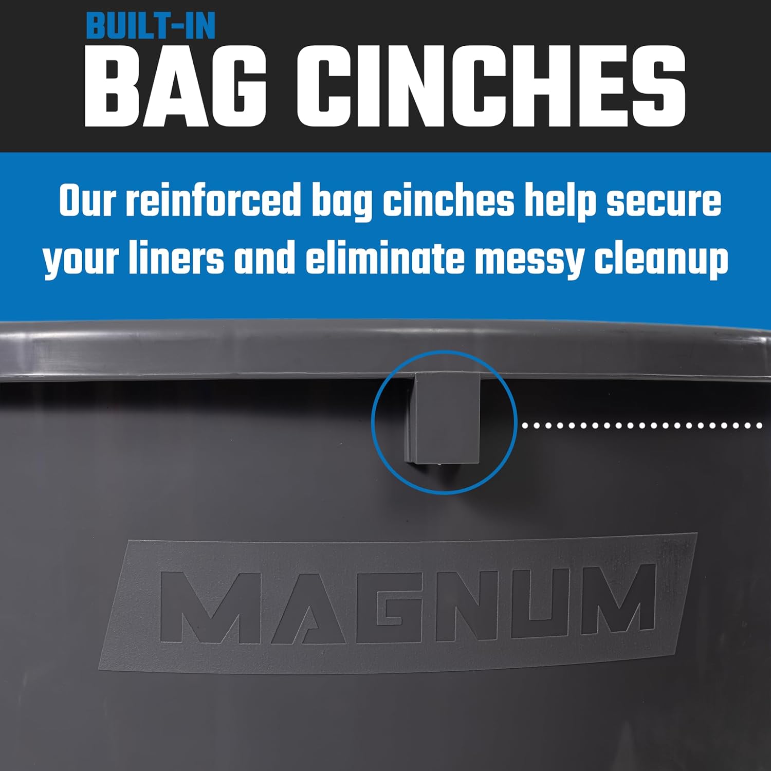 Magnum Gray 44 Gallon Trash Can, Construction Grade, Heavy Duty Plastic, Jobsite Ready for Handling and Holding Garbage CMTC-C000-44G04 (4 Pack)