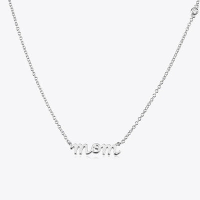 Silver MOM Pendant Necklace