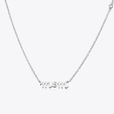 Silver MOM Pendant Necklace