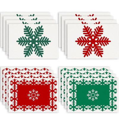Christmas snowflake print placemat Christmas party decoration table mat living room dining table insulation mat