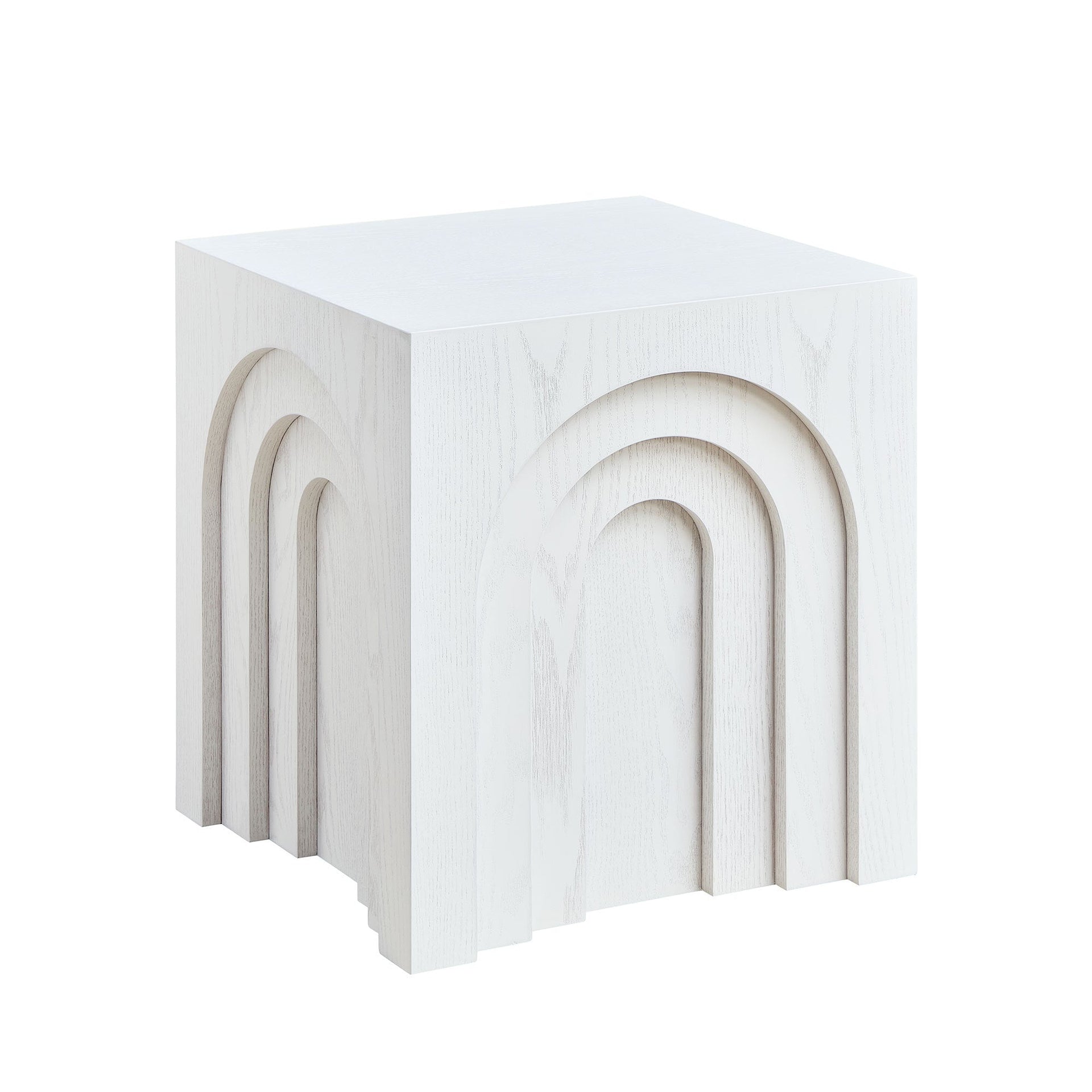 15.74'' Square Side Table Small Coffee Table Accent Table Bedside Table for Living Room Bedroom,WHITE