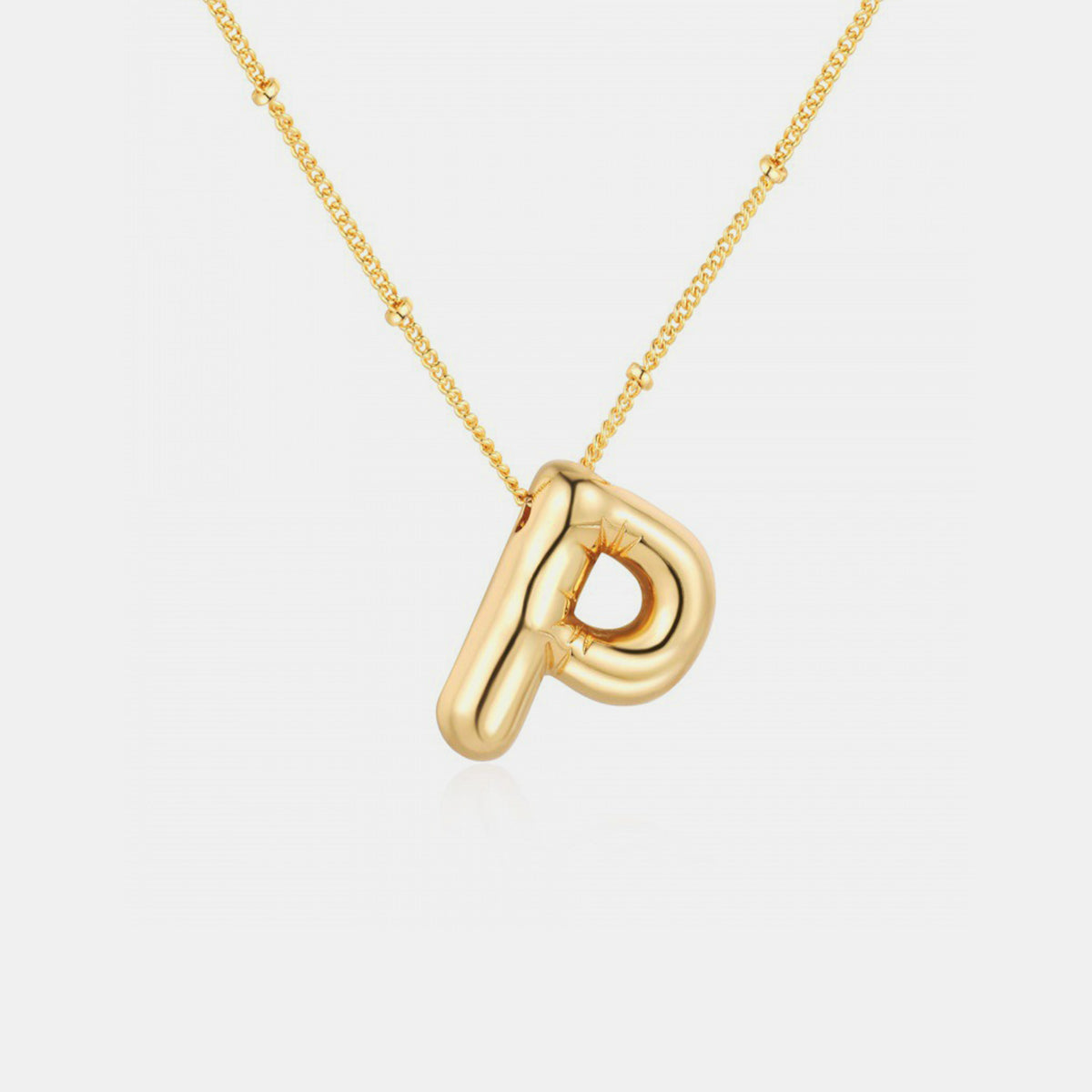 Gold Initial Letter Pendant Necklace