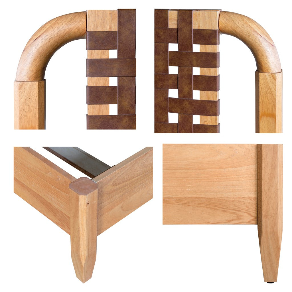 Jameson Woven Faux Leather Bed Queen - Natural