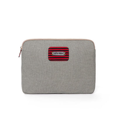 Zipped Gray Canvas Laptop Case for 13