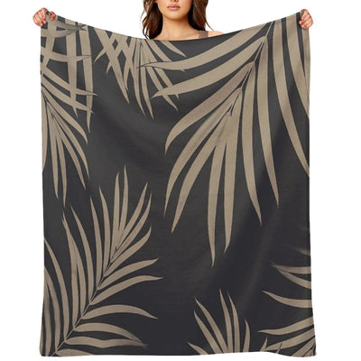 Palm Leaves Pattern Sepia Vibes #2 #tropical #decor #art Plush Throw Blanket