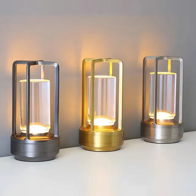 Gold black silver cross shaped desk lamp button touch US charging decorative desk lamp