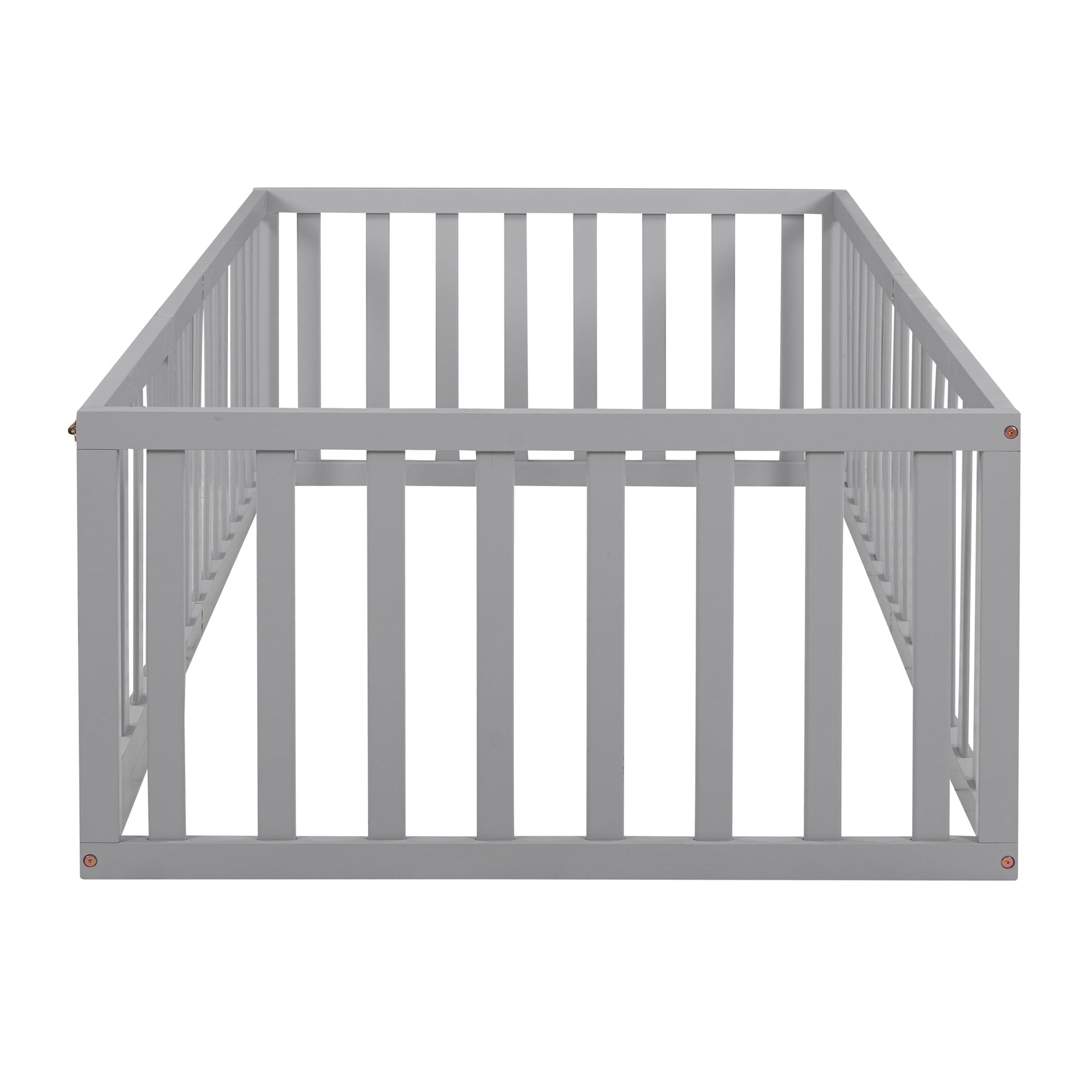 Twin Size Wood Daybed Frame with Fence Gray(OLD SKU :WF289661AAE)